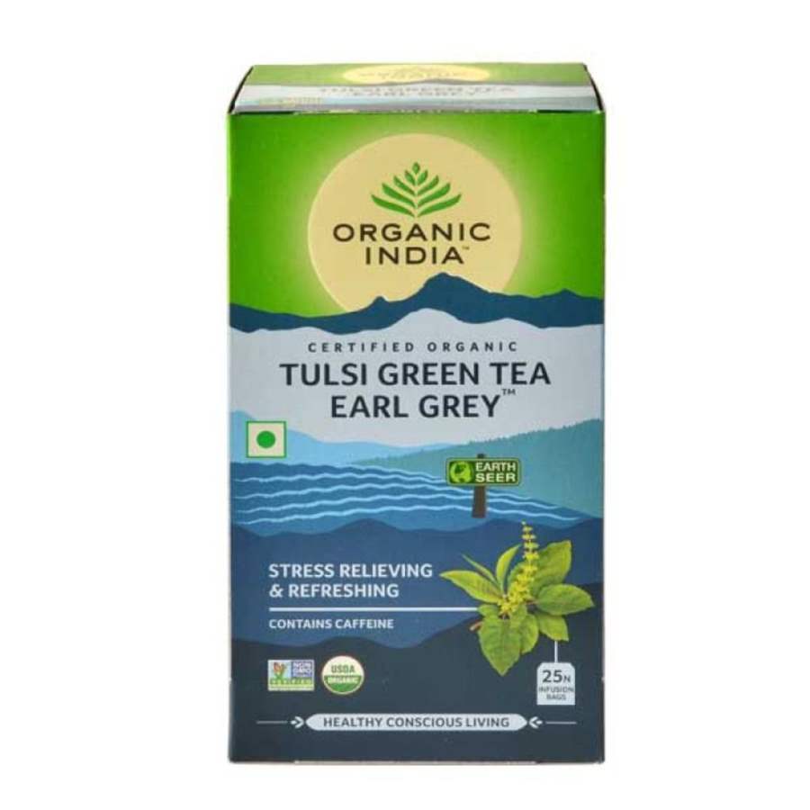 Organic India Tulsi Green Tea Earl Grey - 25 Tea Bags