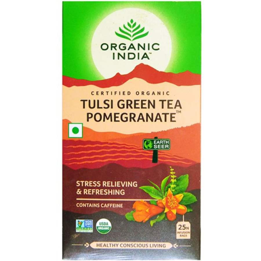 Organic India Tulsi Green Tea Pomegranate - 25 Tea Bags