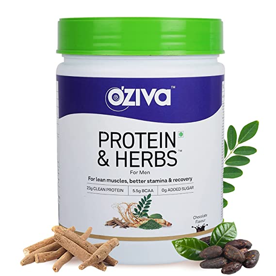 OZiva Protein &amp Herbs for Men Chocolate 16 serving - 500 GM