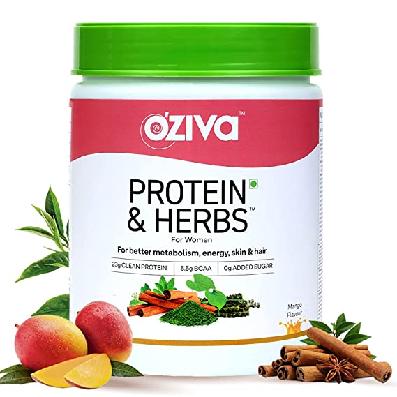 OZiva Protein &amp Herbs For Women Mango 16 serving - 500 GM