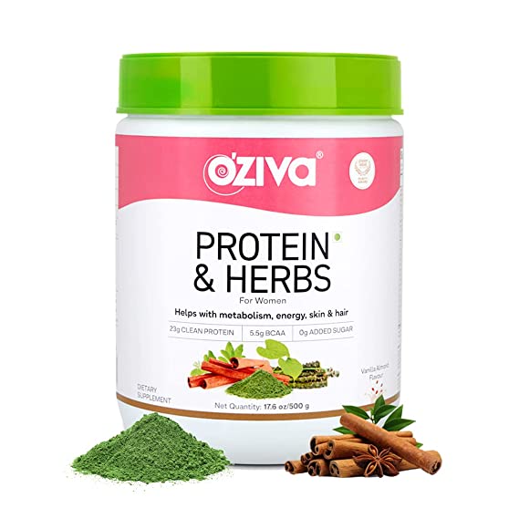 OZiva Protein & Herbs For Women Vanilla Almonds 16 serving - 500 GM