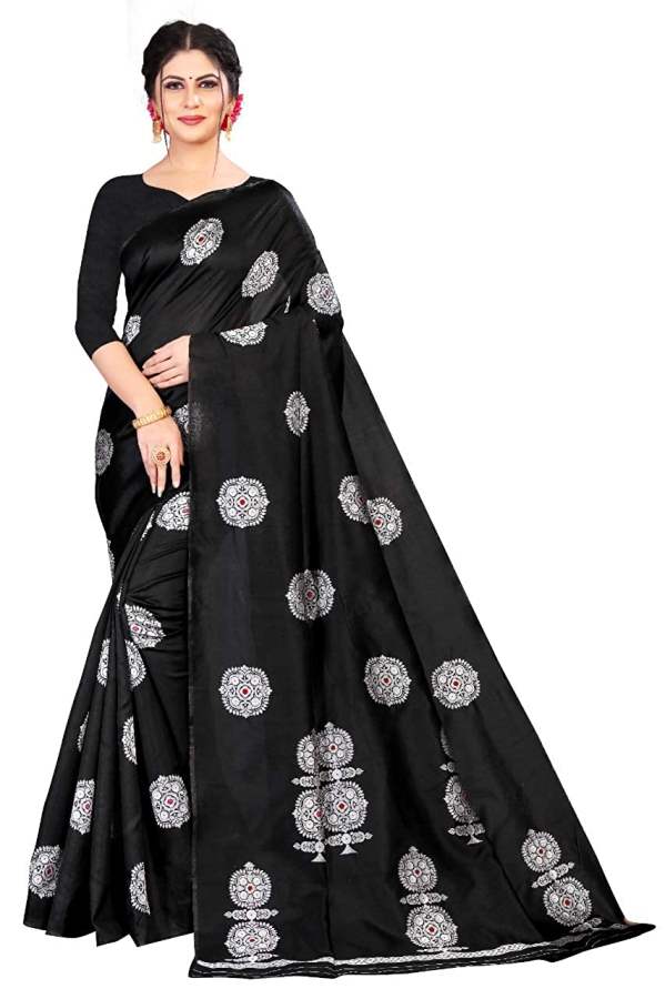 Trinity Fashions Women's Banarasi Soft Lichi Silk Saree With Blouse Piece - 1 No