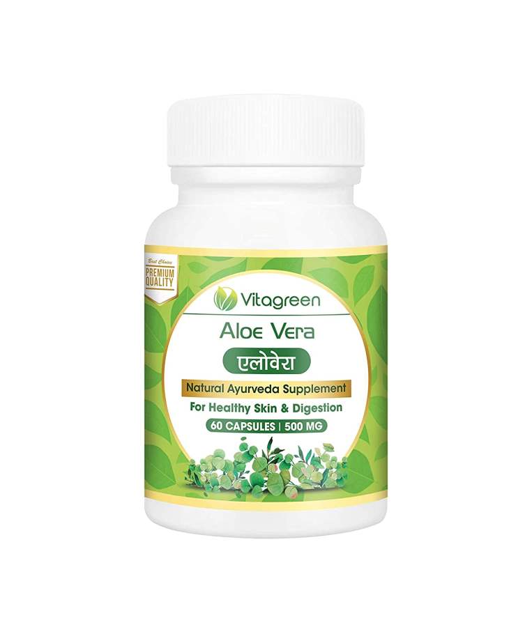 VitaGreen Aloe Vera Capsules for Skin & Hair Care - 180 Capsules