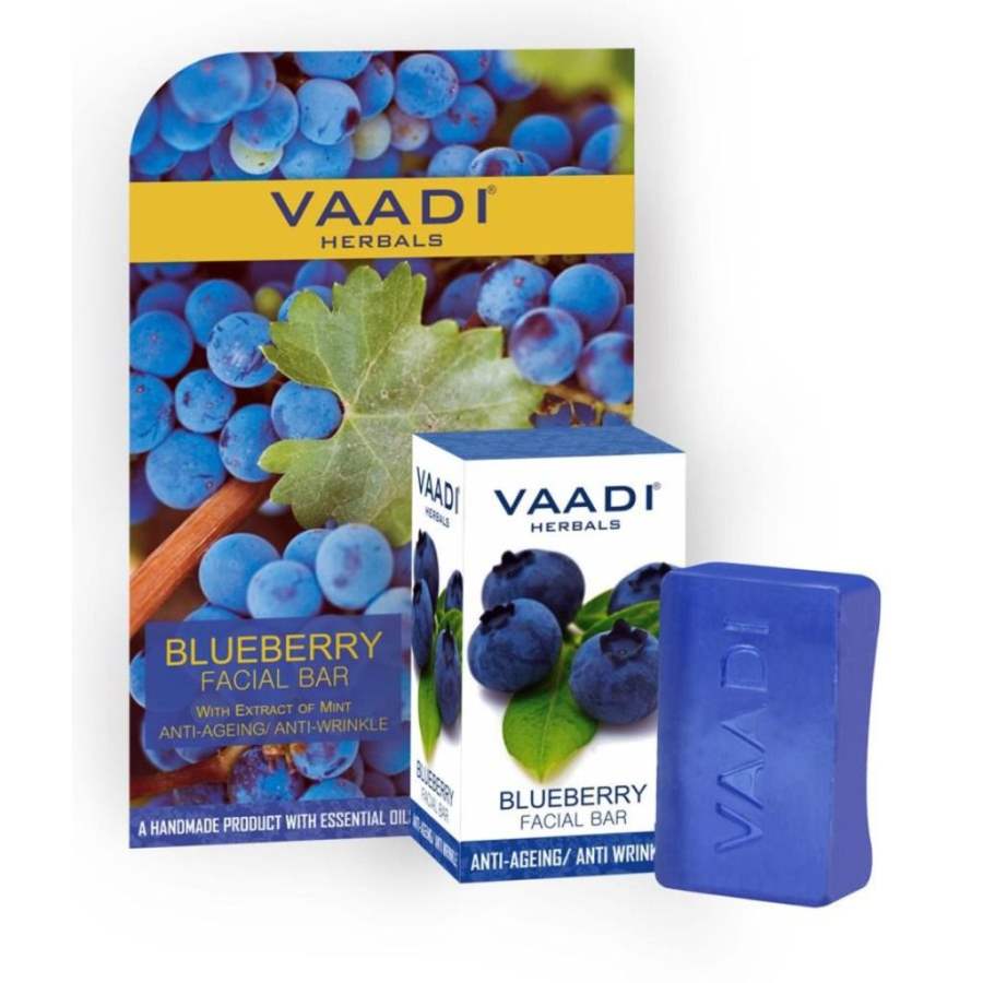 Vaadi Herbals Blueberry Facial Bar with Extract of Mint - 100 GM (4 * 25 GM)