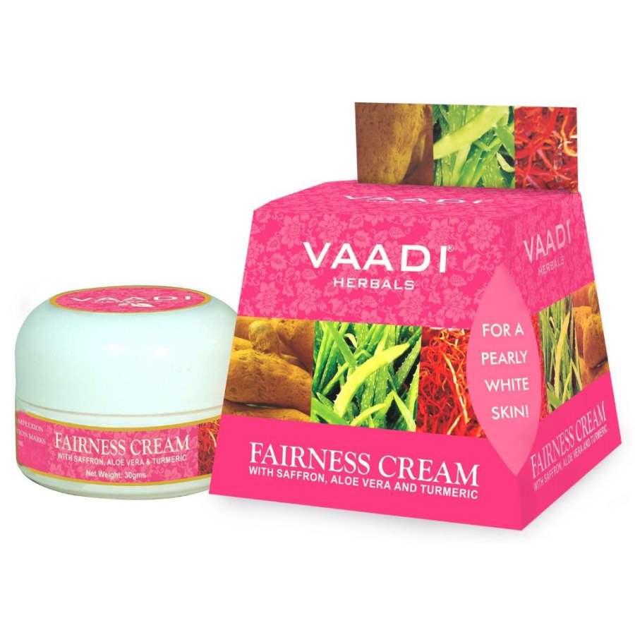 Vaadi Herbals Fairness Cream, Saffron, Aloe Vera and Turmeric Extracts - 30 GM