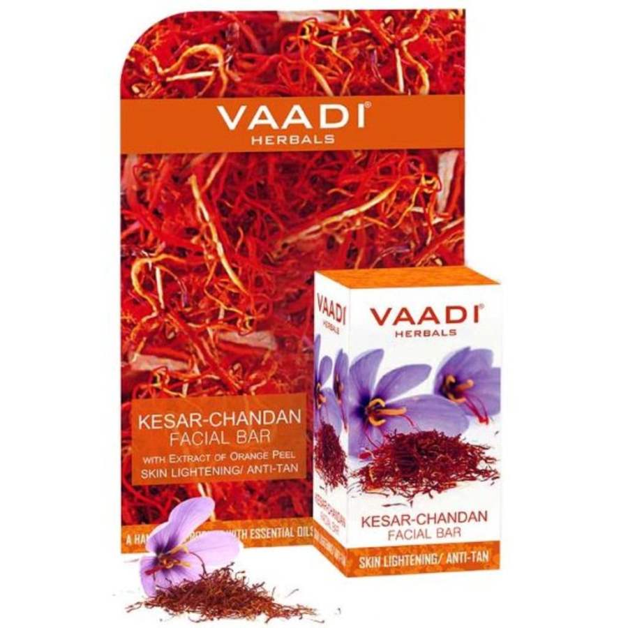 Vaadi Herbals Kesar Chandan Facial Bar with Extract Orange Peel - 25 GM