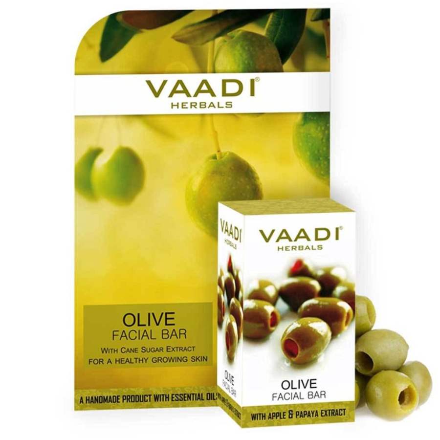 Vaadi Herbals Olive Facial Bar with Cane Sugar Extract - 25 GM