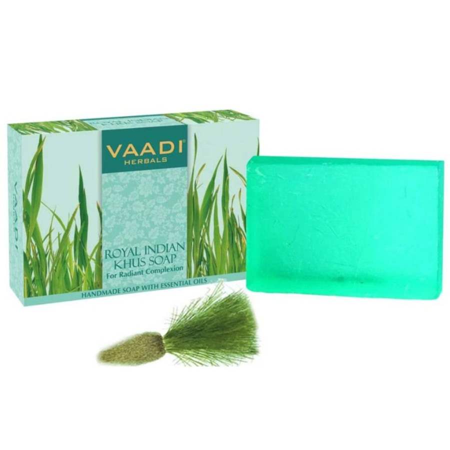 Vaadi Herbals Royal Indian Khus Soap with Olive and Soyabean Oil - 75 GM