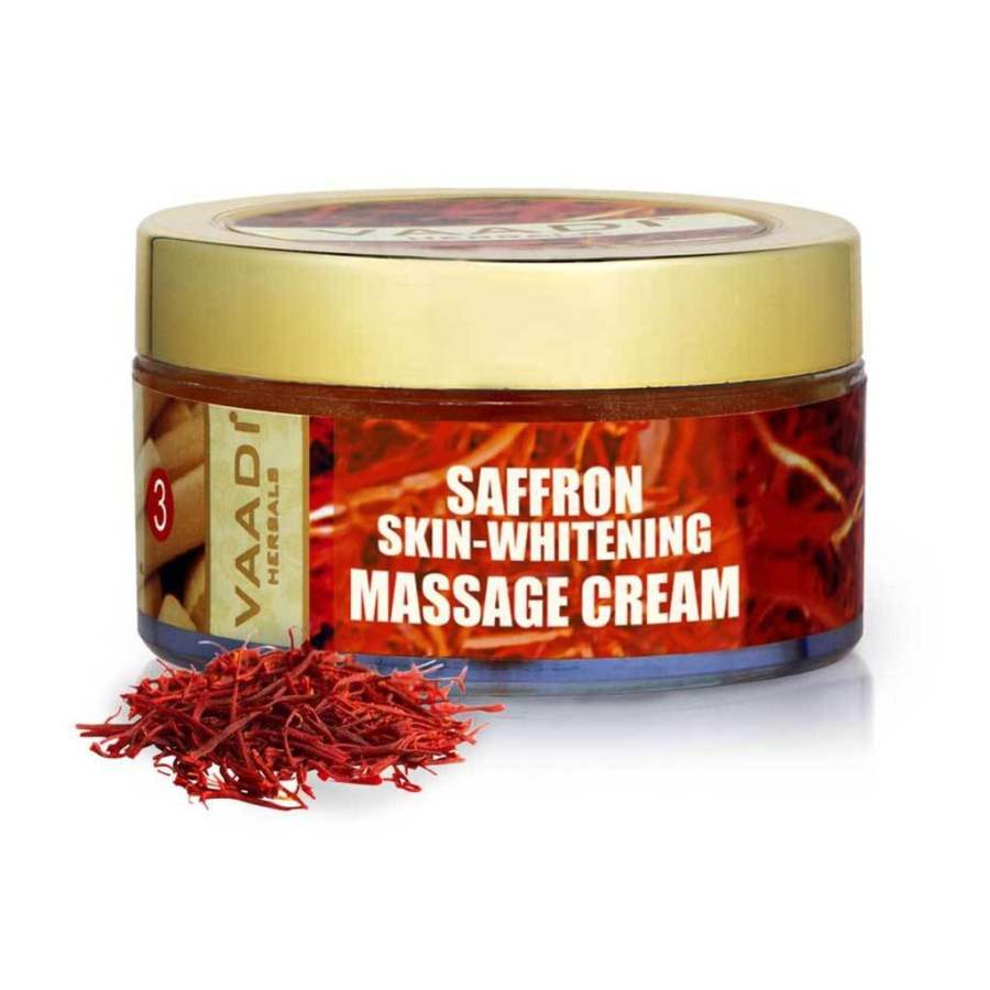 Vaadi Herbals Saffron Skin - Whitening Massage Cream - Basil Oil and Shea Butter - 50 GM
