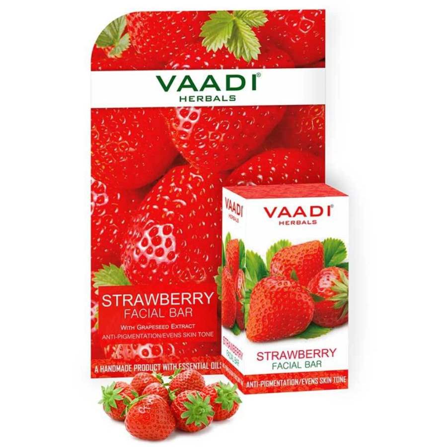 Vaadi Herbals Strawberry Facial Bar with Grapeseed Extract - 100 GM (4 * 25 GM)