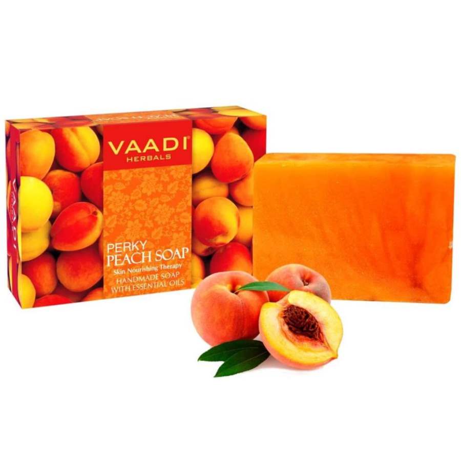 Vaadi Herbals Super Value Perky Peach Soap with Almond Oil - 450 GM (6 * 75 GM)