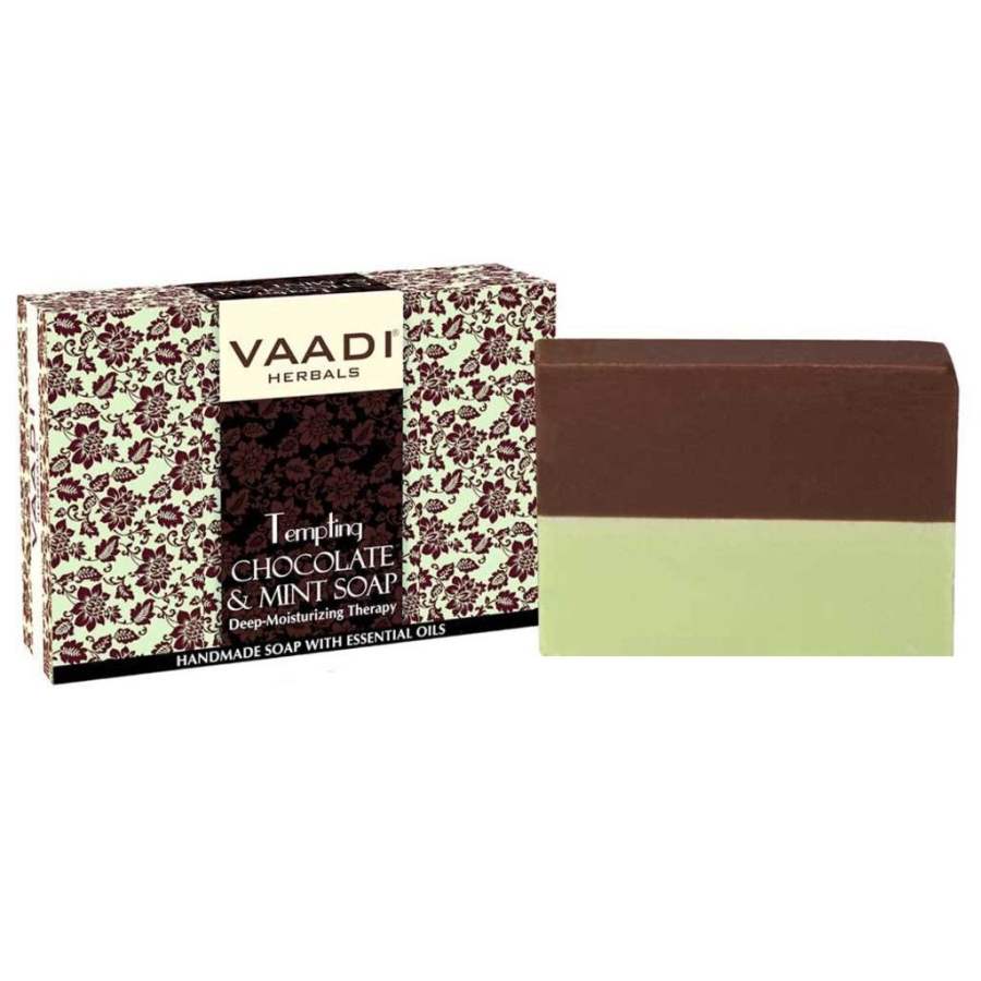 Vaadi Herbals Tempting Chocolate and Mint Soap - Deep Moisturising Therapy - 225 GM (3 * 75 GM)