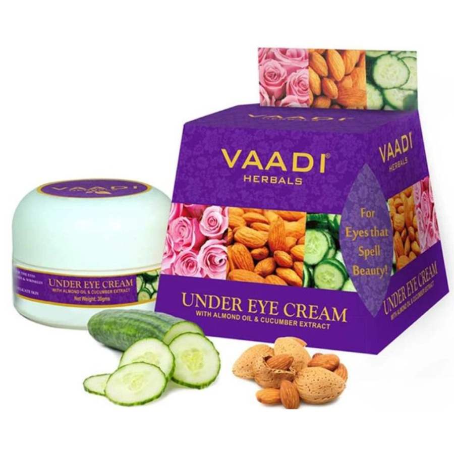 Vaadi Herbals Under Eye Cream - Almond Oil and Cucumber extract - 30 GM