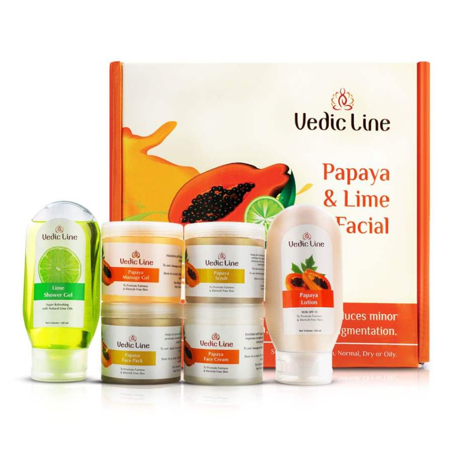 Vedic Line Papaya and Lime Facial Kit ( Small ) - 1 Kit (640 ML)