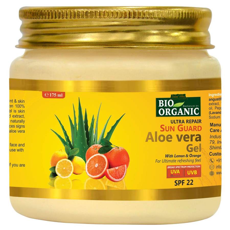 Indus valley Sun Guard Aloe Vera Gel With Lemon & Orange For Ultimate Refreshing Feel - 175 ml