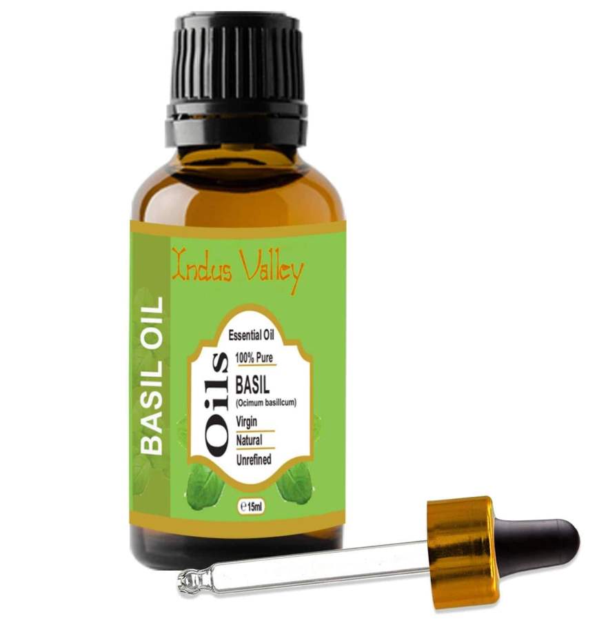 Indus valley Basil Essential Oil for Hair & Face Care - 15 ml