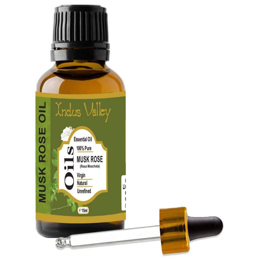 Indus valley Indus valley100% Pure and Natural Musk Rose Essential Oil for Hair & Face Care - 15 ml
