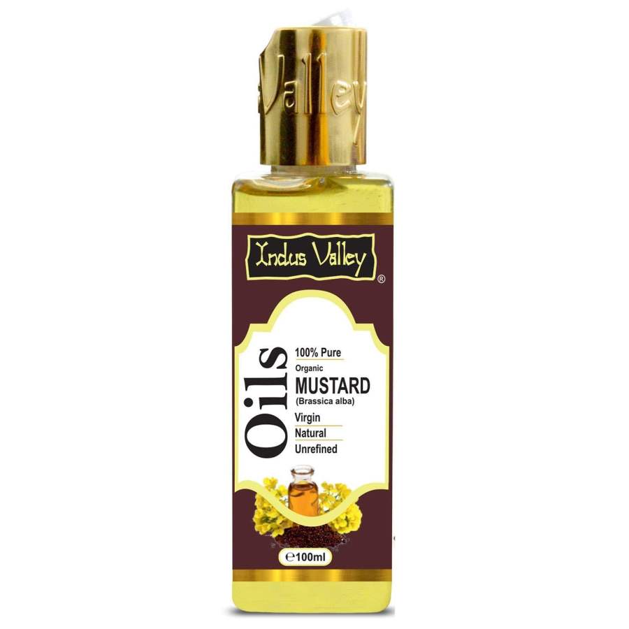 Indus valley Mustard Oil - 100% natural Unrefined Carrier Cold Pressed for Skin, Body and Hair Care Carrier Oil - 100 ml