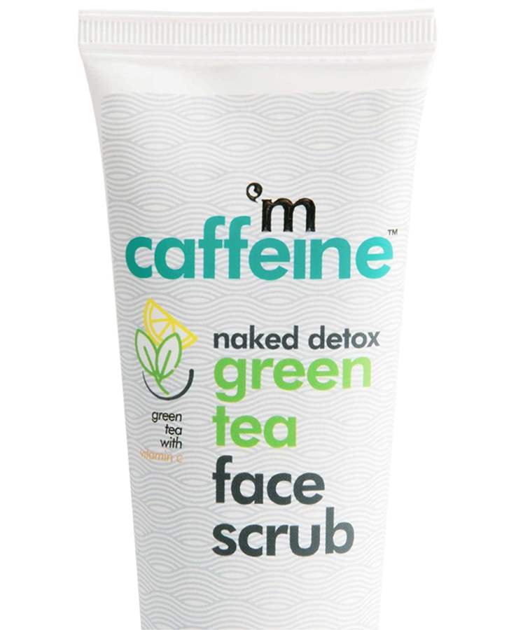mCaffeine Naked Detox Green Tea Face Scrub - 100g
