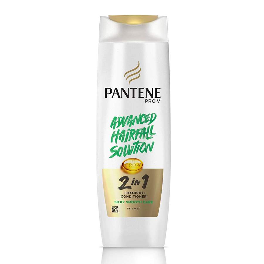 Pantene Advanced Hairfall Solution, 2in1 Anti-Hairfall Silky Smooth Shampoo & Conditioner for Women - 180ML