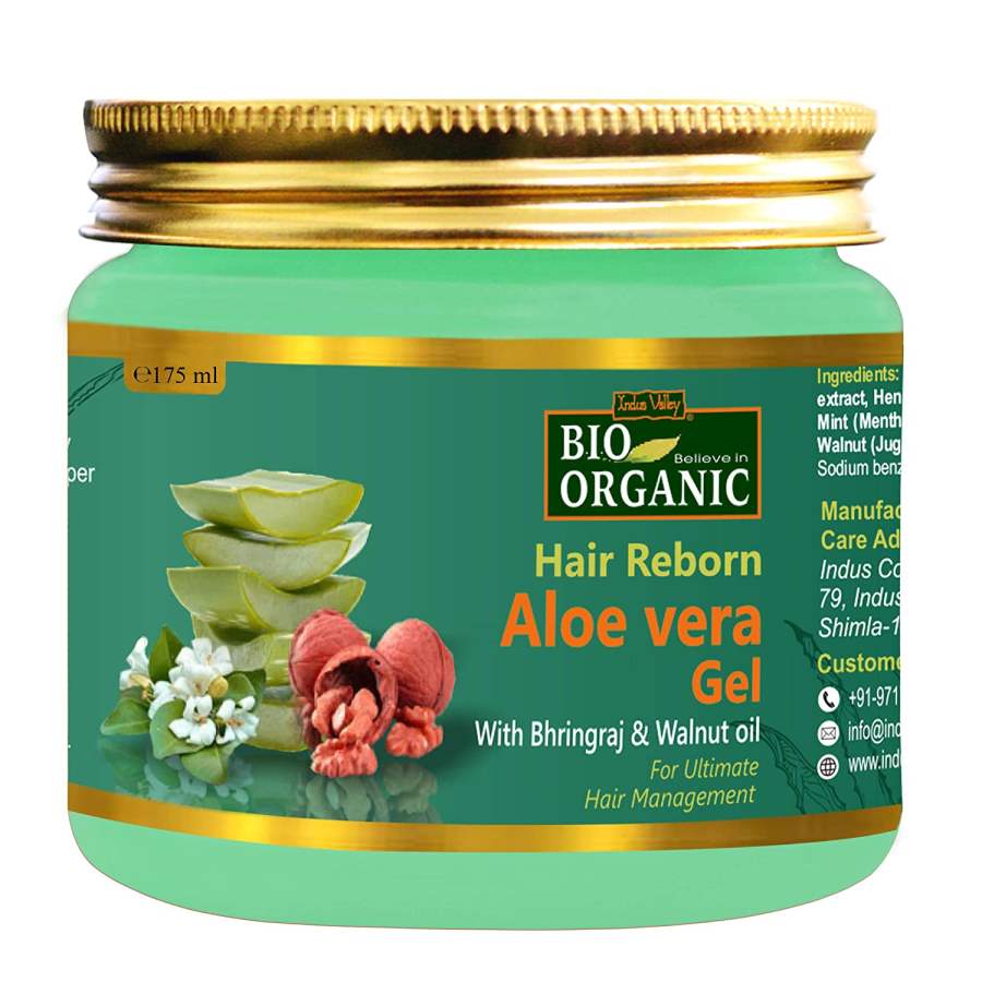Indus valley Hair Reborn Aloe Vera Gel With Bhringraj & Walnut Oil For Ultimate Hair Management - 175 ml